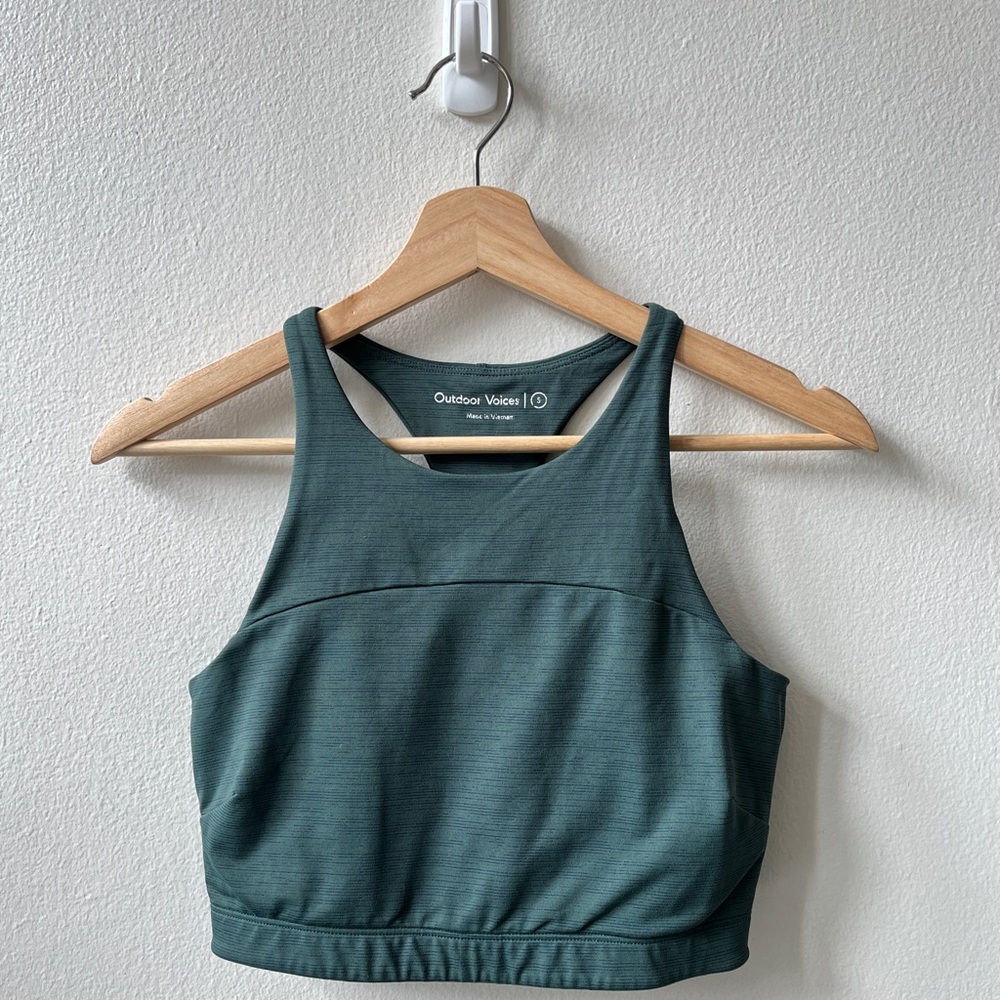 Outdoor Voices Green Sports Bra Crop Tank